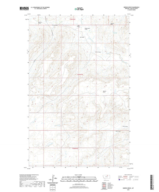 Emerick Bench Montana US Topo Map Image