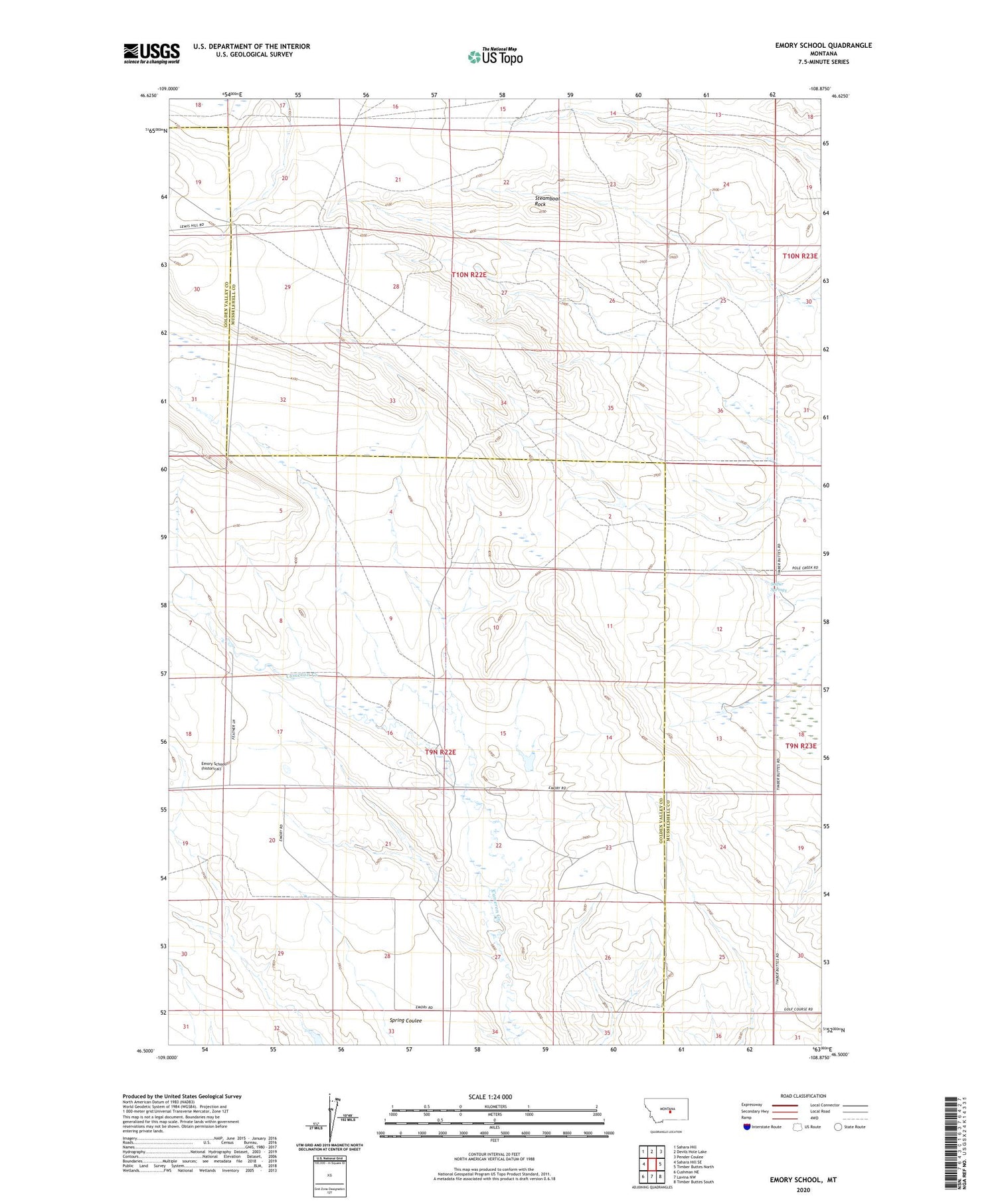 Emory School Montana US Topo Map Image