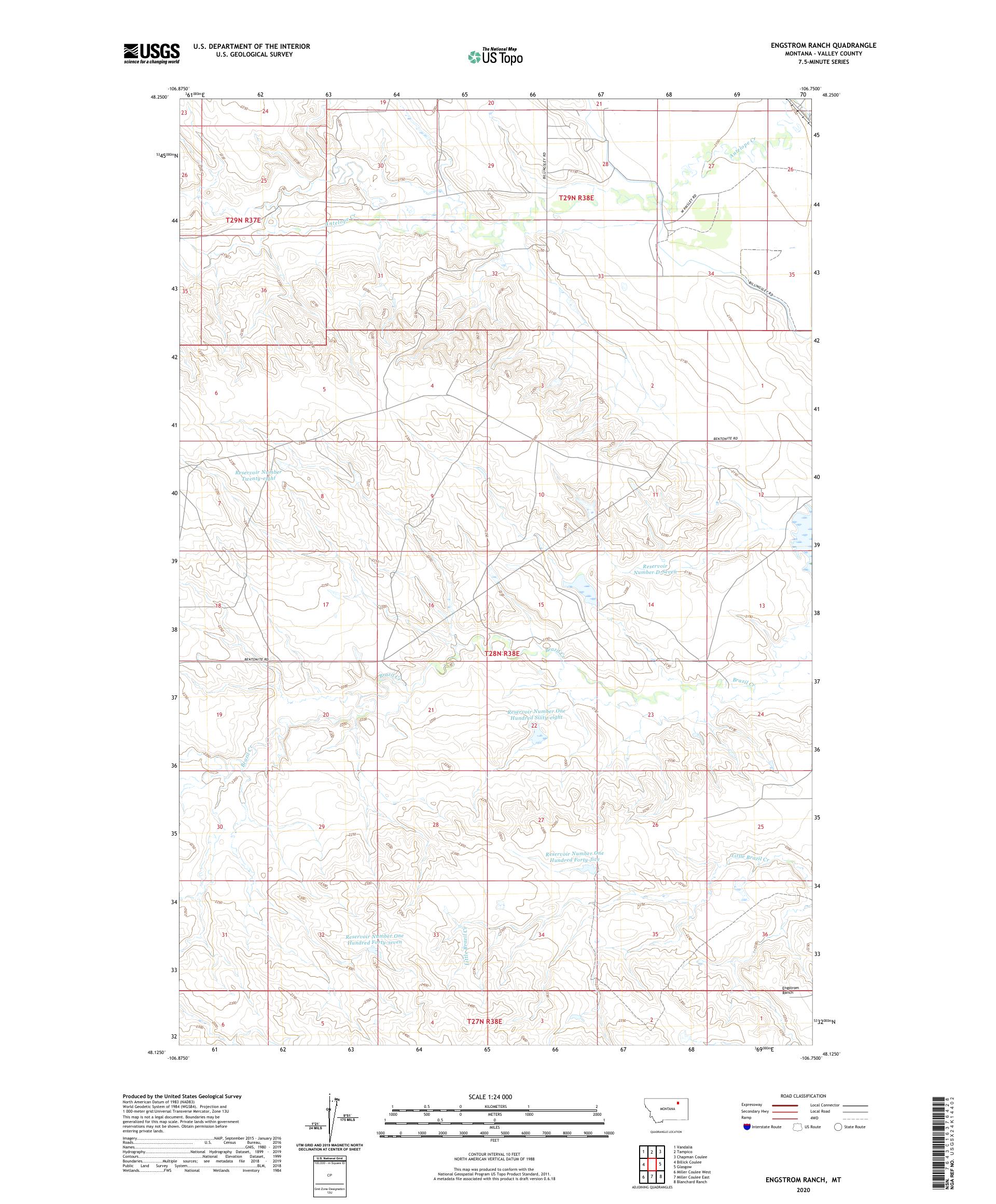 Engstrom Ranch Montana US Topo Map – MyTopo Map Store