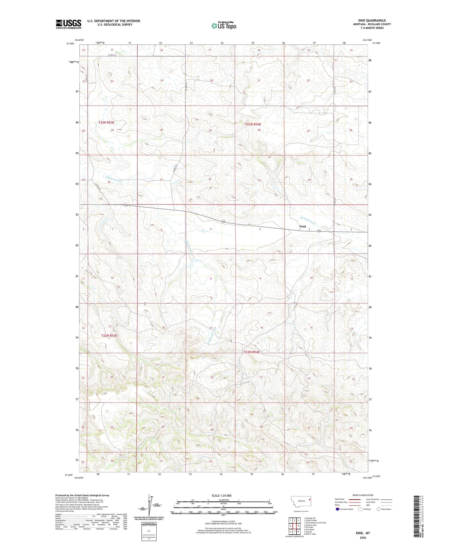 Enid Montana US Topo Map Image