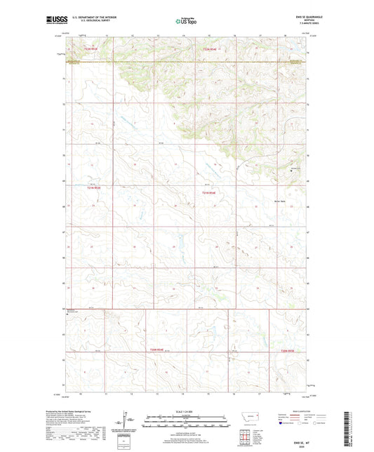 Enid SE Montana US Topo Map Image