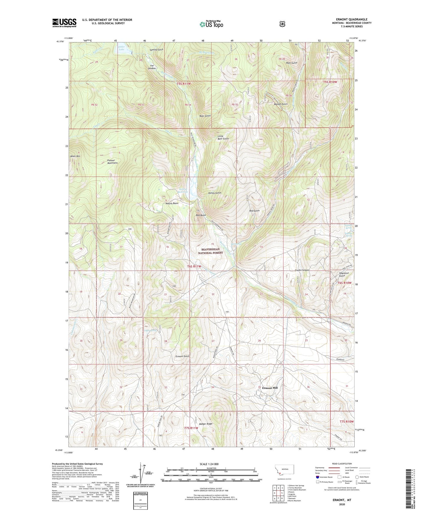 Ermont Montana US Topo Map Image