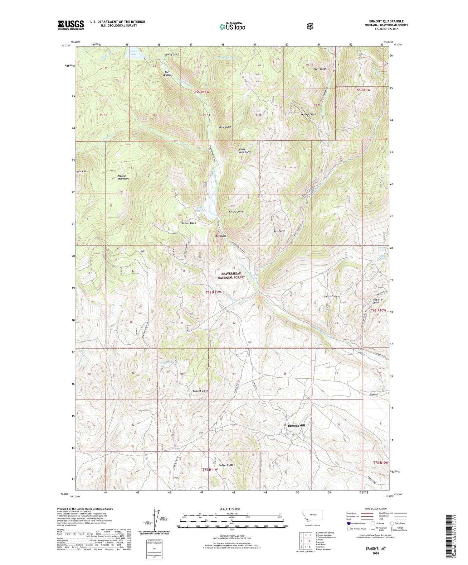 Ermont Montana US Topo Map Image