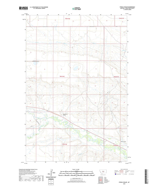 Ethels Coulee Montana US Topo Map Image