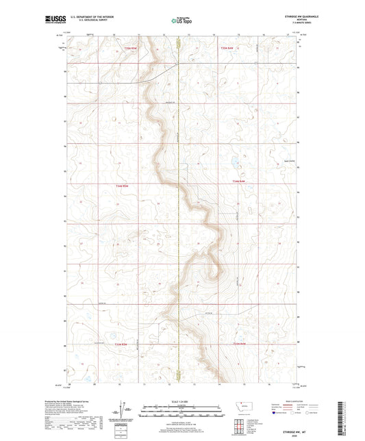 Ethridge NW Montana US Topo Map Image