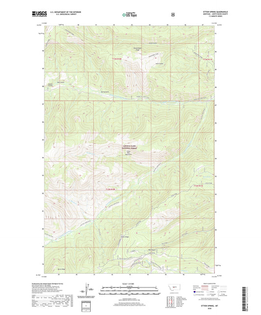 Ettien Spring Montana US Topo Map Image