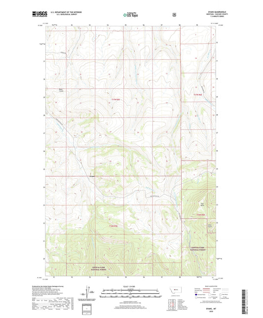 Evans Montana US Topo Map Image