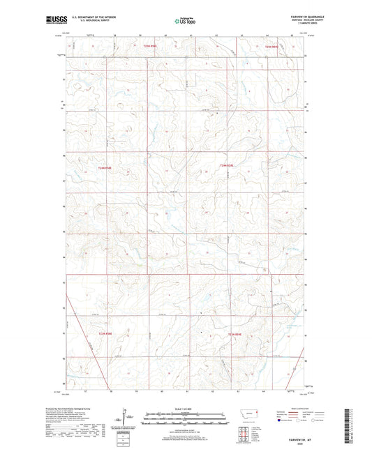 Fairview SW Montana US Topo Map Image