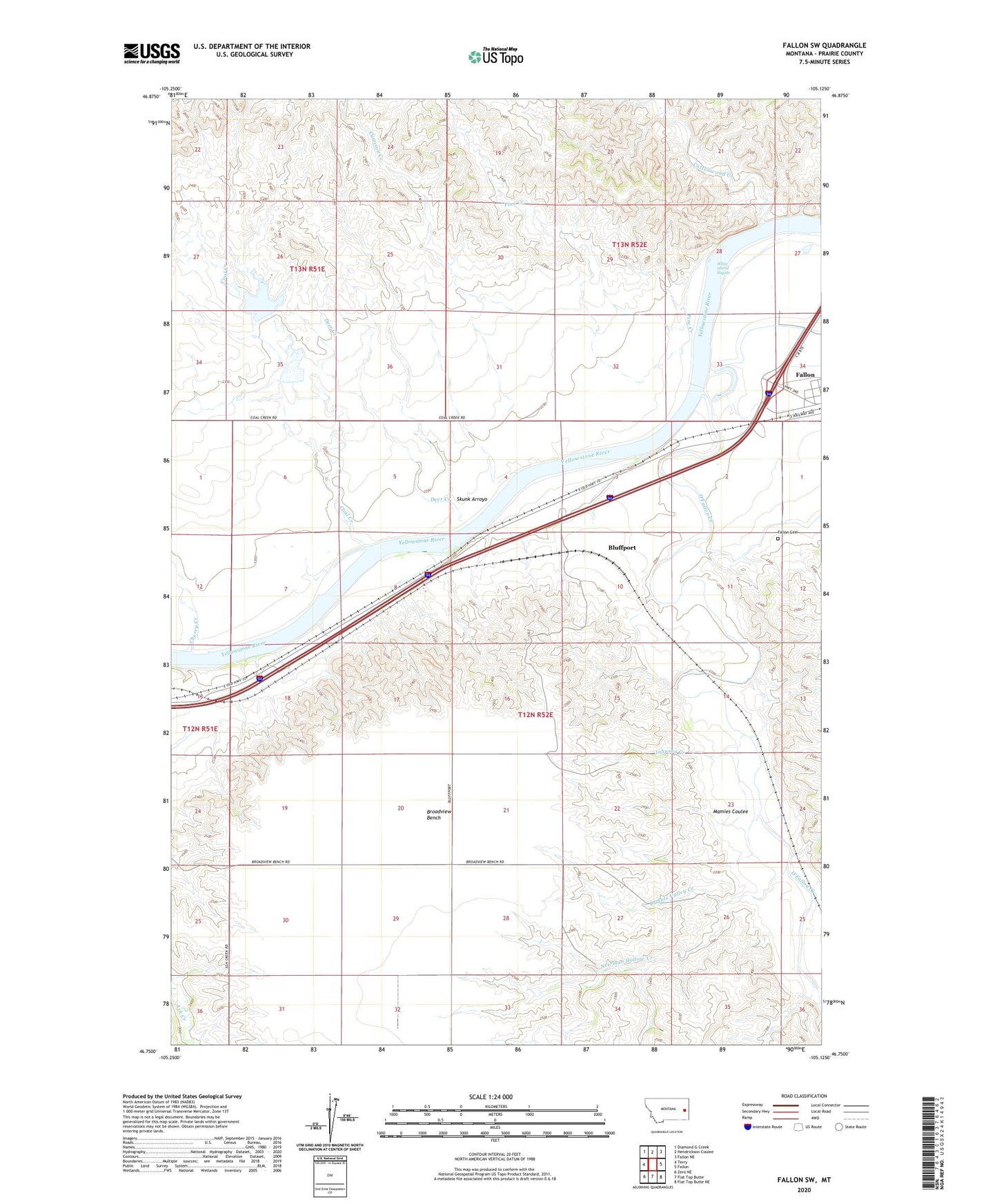 Fallon SW Montana US Topo Map Image