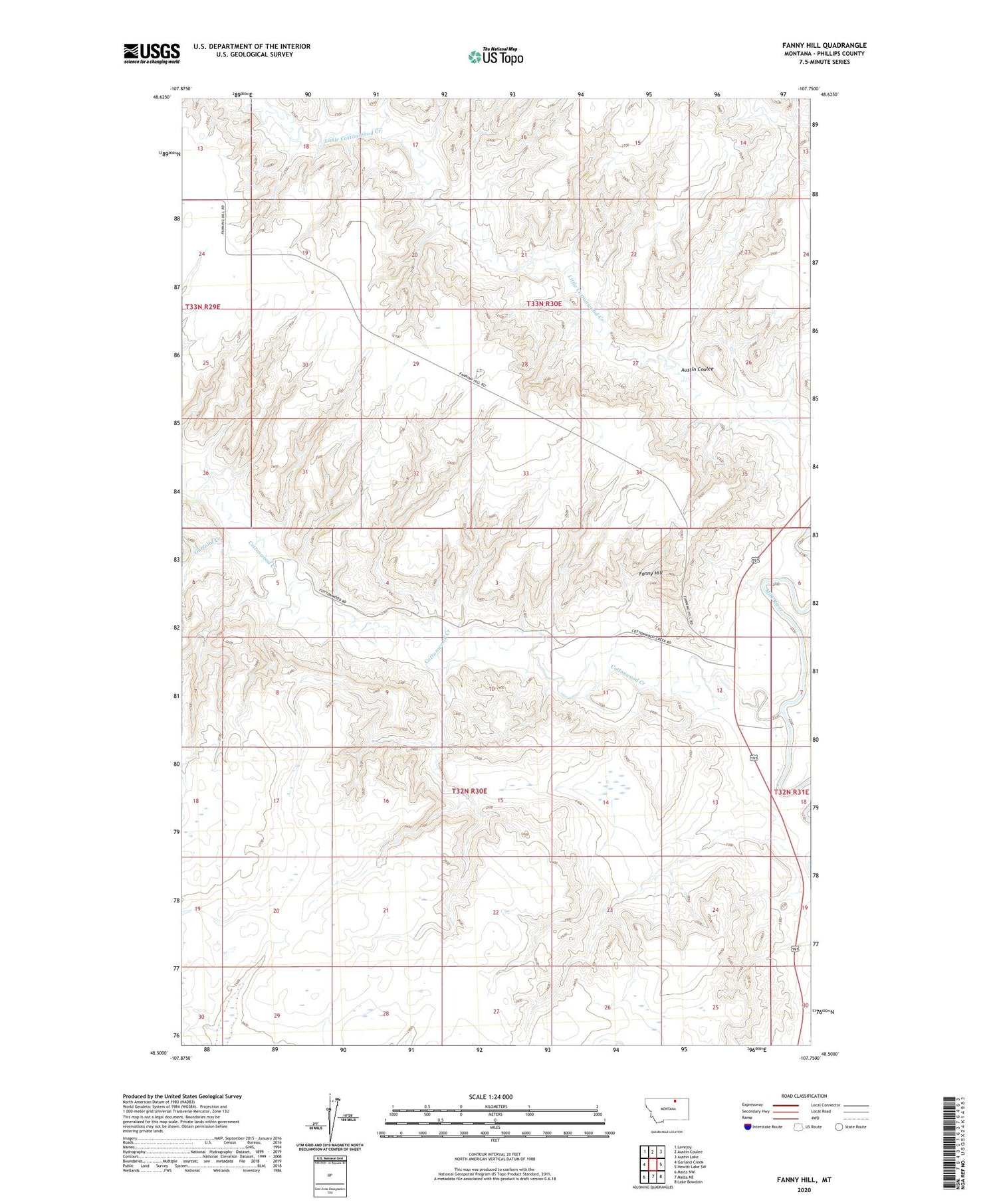 Fanny Hill Montana US Topo Map Image