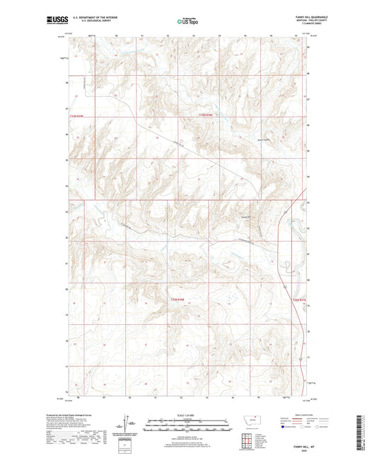 Fanny Hill Montana US Topo Map Image