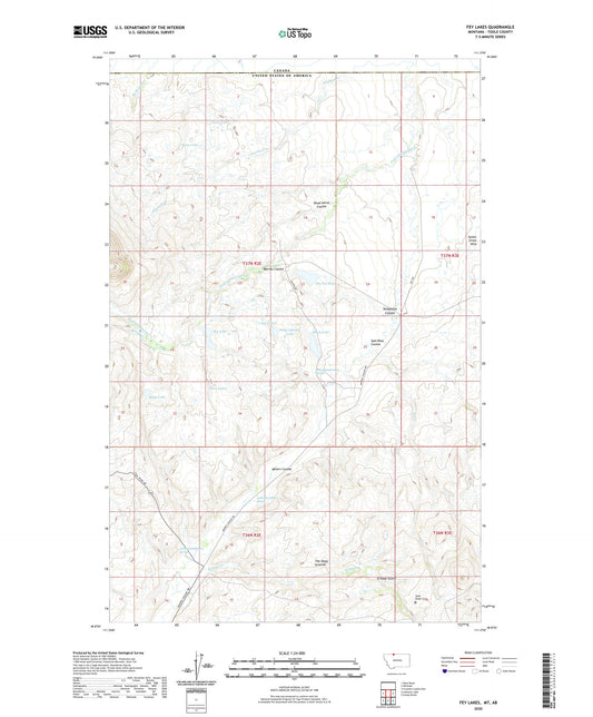 Fey Lakes Montana US Topo Map Image