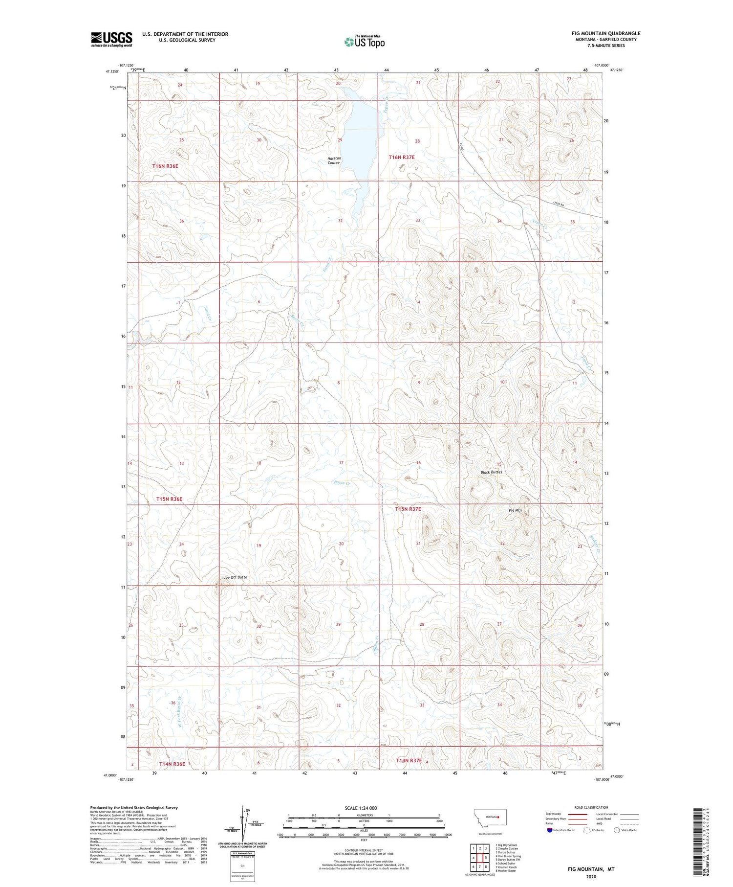 Fig Mountain Montana US Topo Map Image