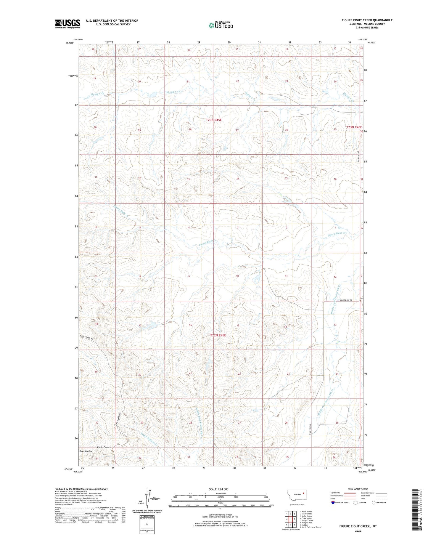 Figure Eight Creek Montana US Topo Map Image