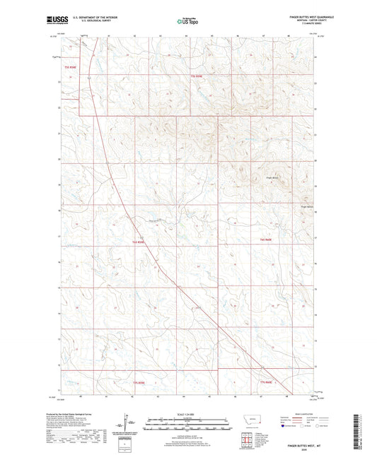 Finger Buttes West Montana US Topo Map Image
