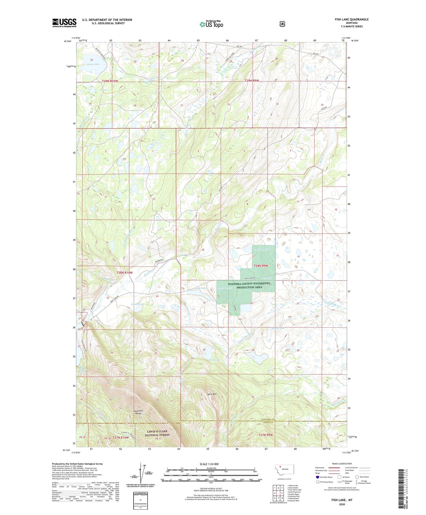 Fish Lake Montana US Topo Map Image