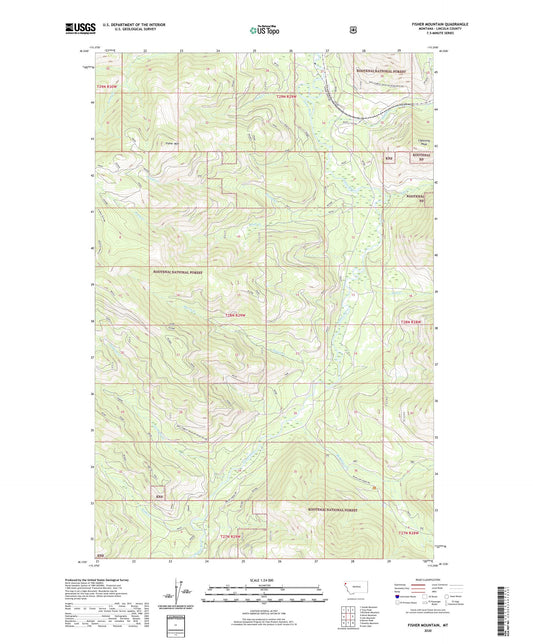 Fisher Mountain Montana US Topo Map Image
