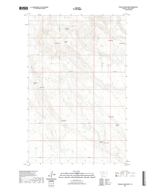 Fivemile Coulee West Montana US Topo Map Image
