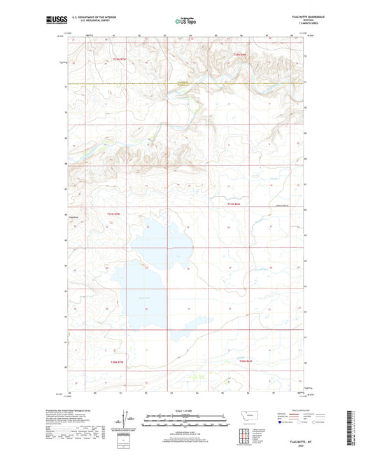 Flag Butte Montana US Topo Map Image