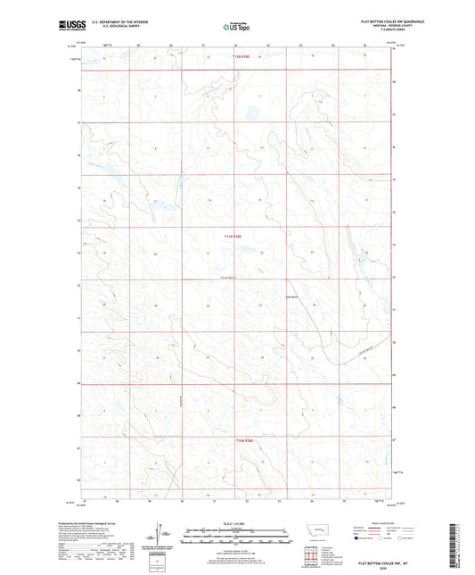 Flat Bottom Coulee NW Montana US Topo Map Image