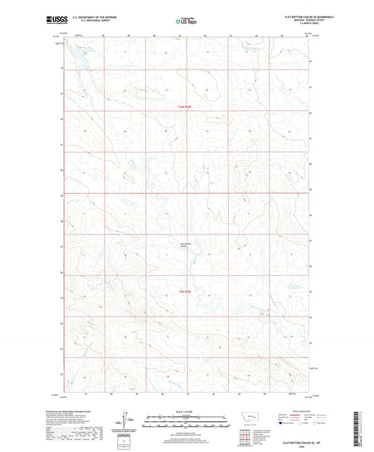 Flat Bottom Coulee SE Montana US Topo Map Image