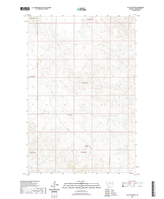 Flat Top Butte Montana US Topo Map Image