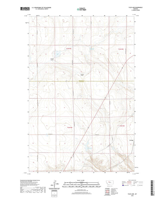 Flick Lake Montana US Topo Map Image