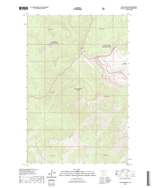Flint Mountain Montana US Topo Map Image