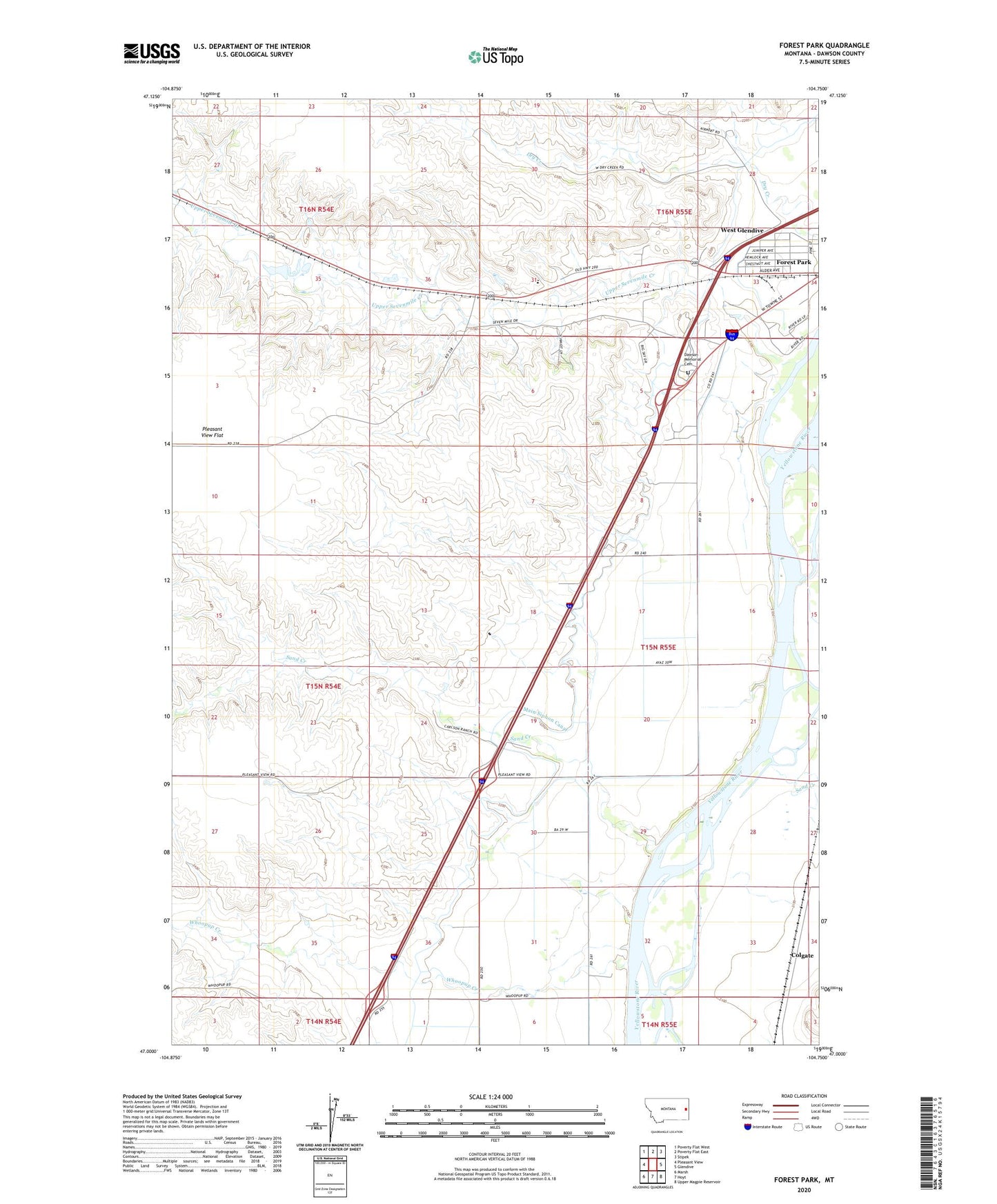Forest Park Montana US Topo Map Image