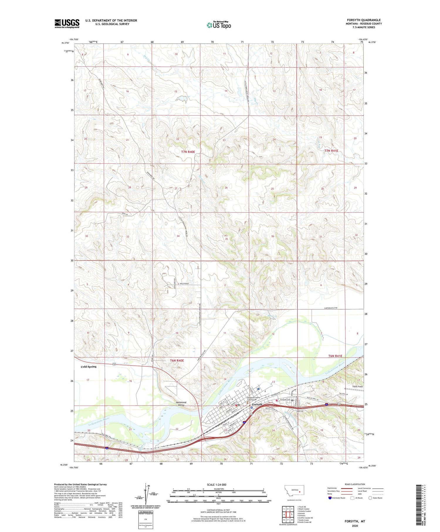 Forsyth Montana US Topo Map Image