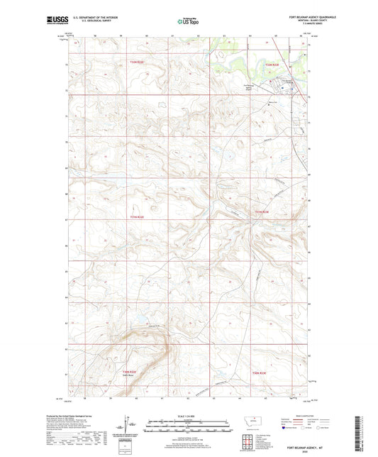 Fort Belknap Agency Montana US Topo Map Image