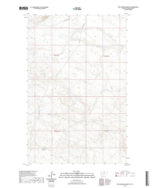 Fort Belknap Agency SE Montana US Topo Map Image