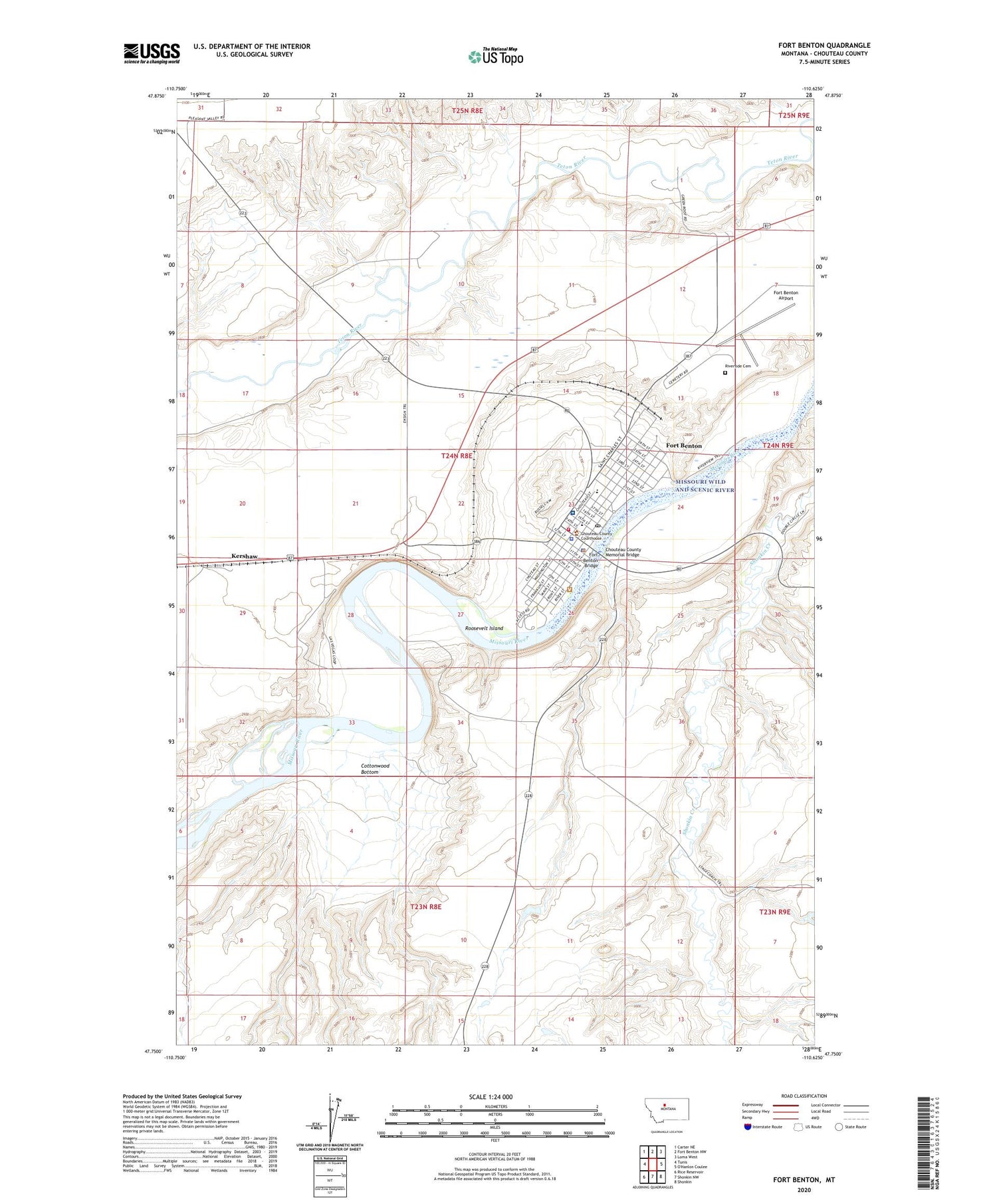 Fort Benton Montana US Topo Map Image