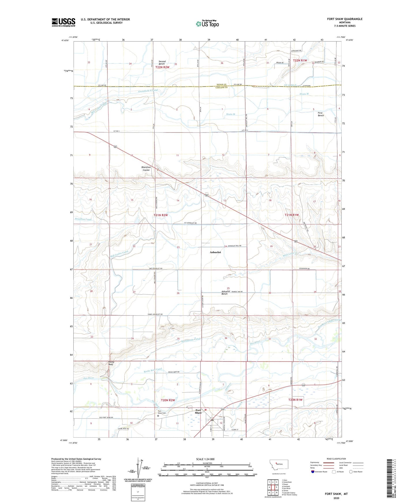 Fort Shaw Montana US Topo Map Image