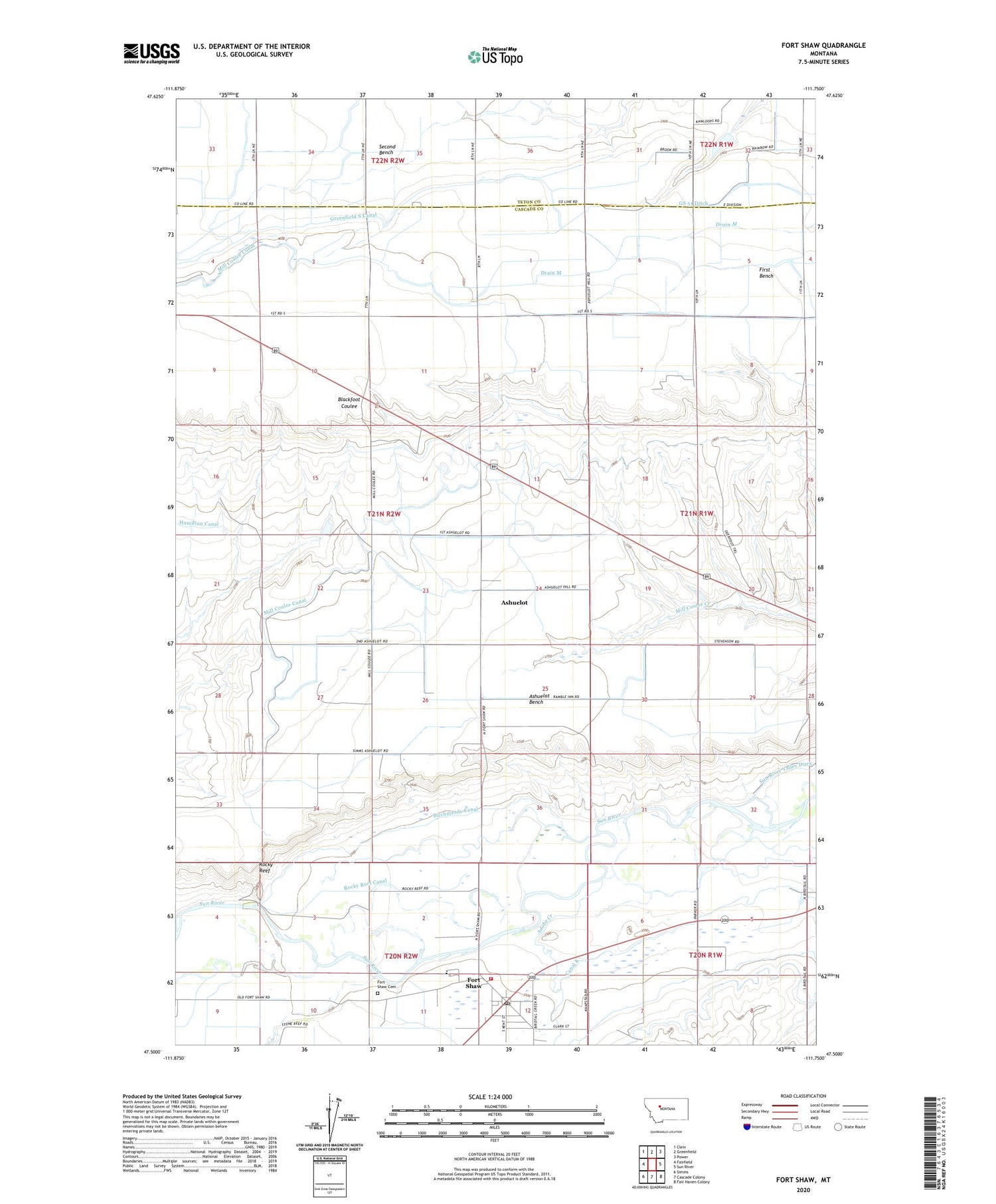 Fort Shaw Montana US Topo Map Image