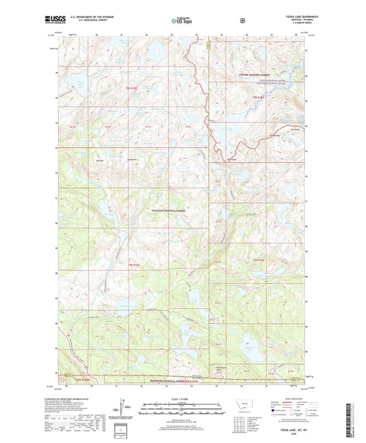 Fossil Lake Montana US Topo Map Image