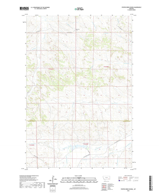 Foster Creek School Montana US Topo Map Image