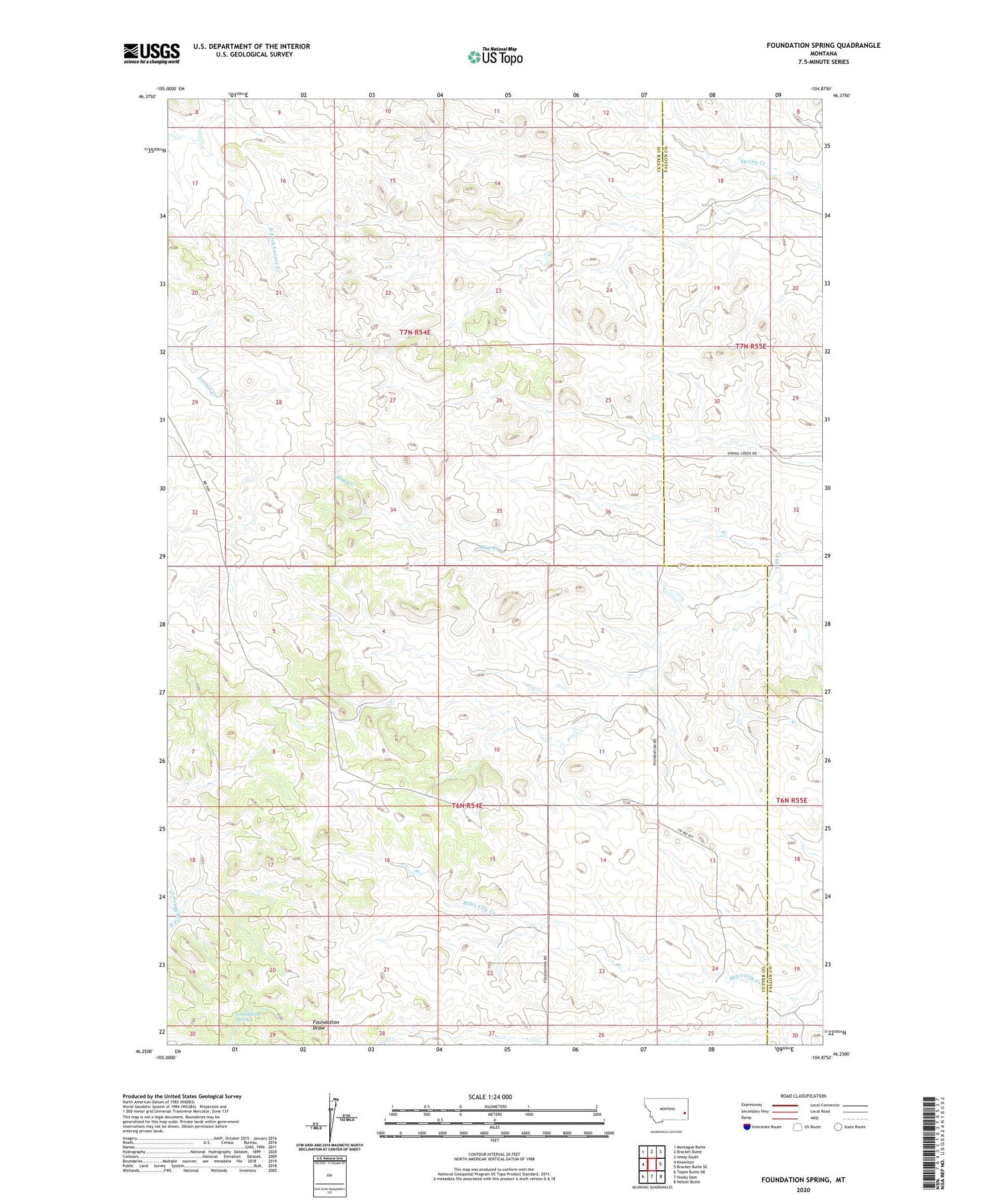 Foundation Spring Montana US Topo Map Image