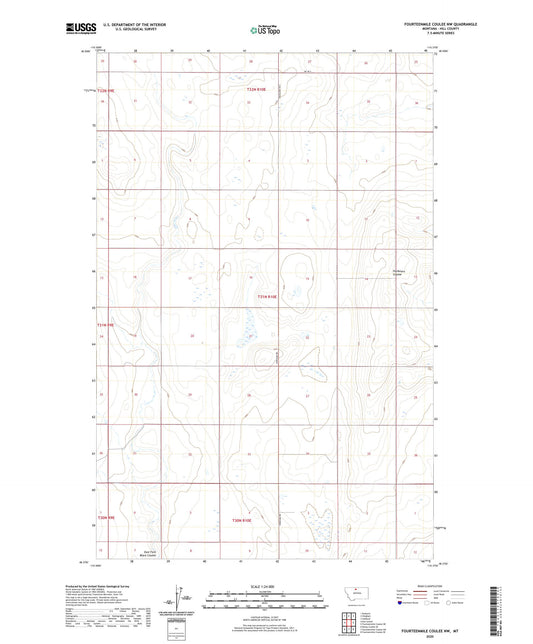 Fourteenmile Coulee NW Montana US Topo Map Image