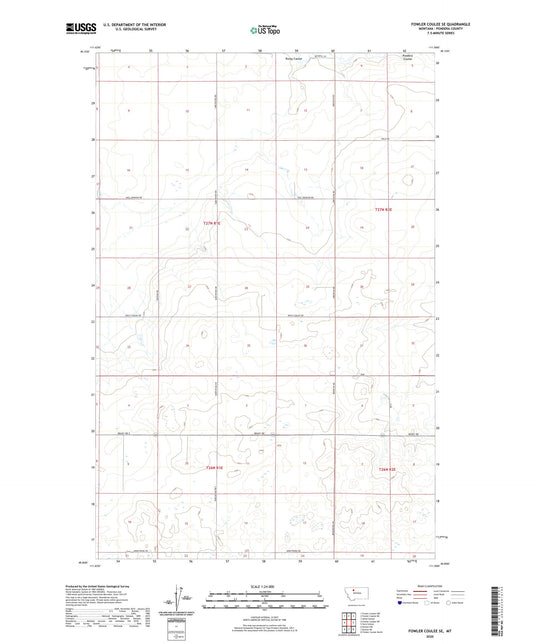 Fowler Coulee SE Montana US Topo Map Image