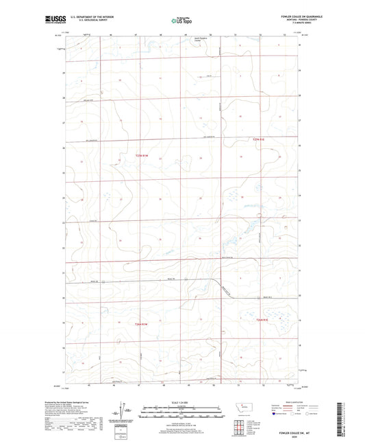 Fowler Coulee SW Montana US Topo Map Image
