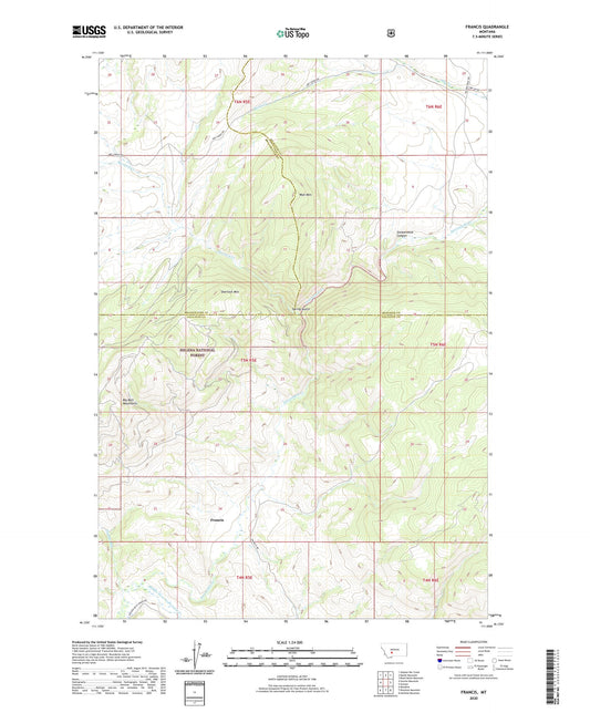 Francis Montana US Topo Map Image