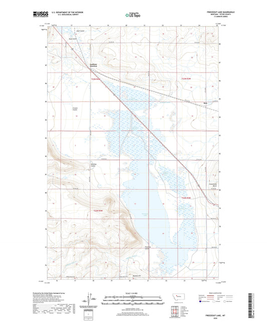 Freezeout Lake Montana US Topo Map Image