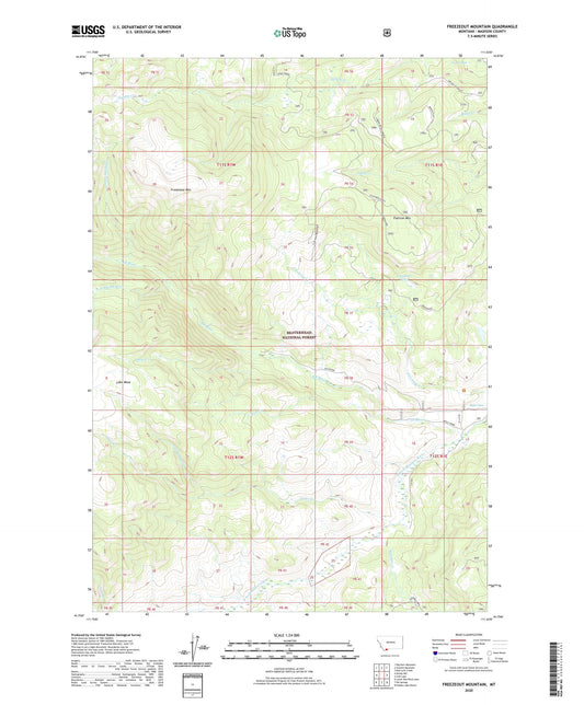 Freezeout Mountain Montana US Topo Map Image