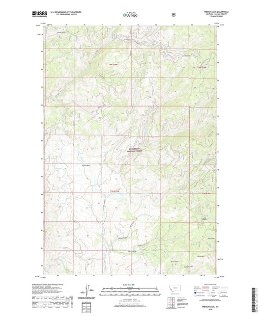 French Basin Montana US Topo Map Image