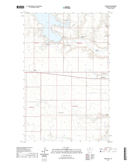 Fresno Dam Montana US Topo Map Image