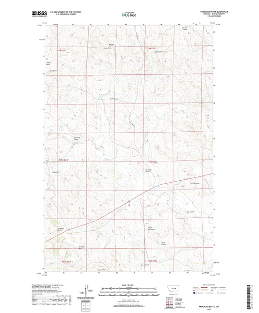 Froehlich Butte Montana US Topo Map Image