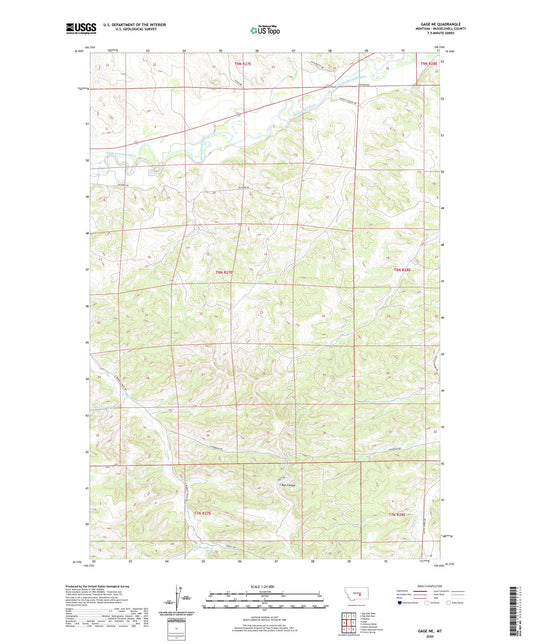 Gage NE Montana US Topo Map Image