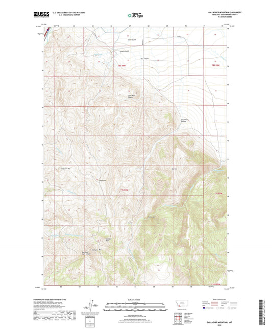 Gallagher Mountain Montana US Topo Map Image