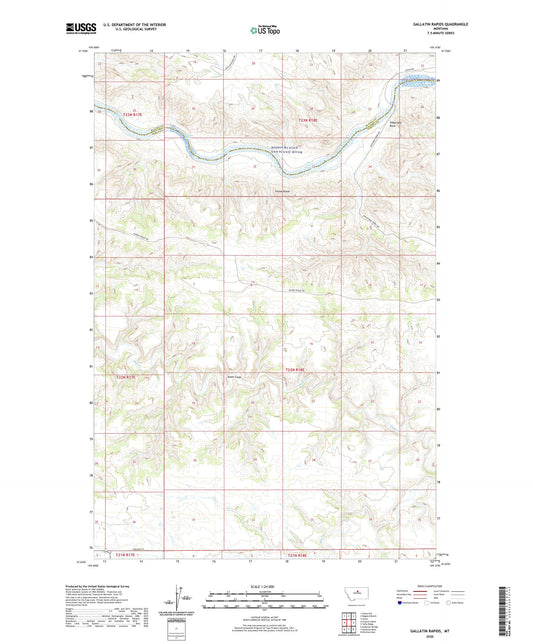 Gallatin Rapids Montana US Topo Map Image